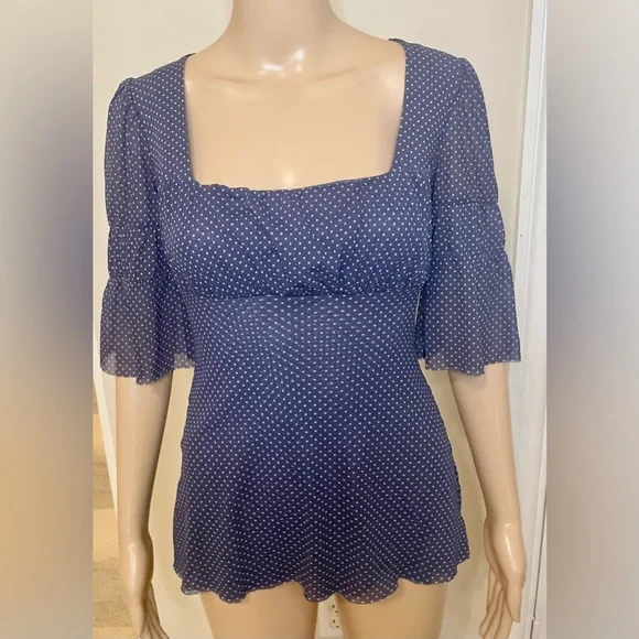 Sweet Pea by Stacy Frati Polka Dot Blouse, Size M - Picture 4 of 11